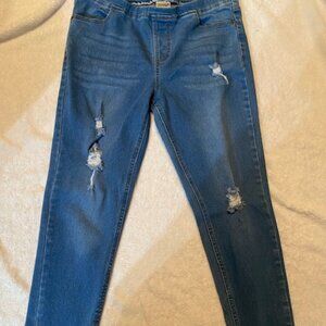 JVINI Women's Large Blue Skinny Legs Jeans